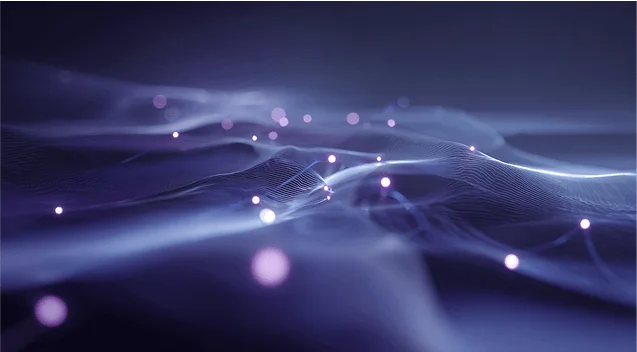 purple data waves with glowing pink dots