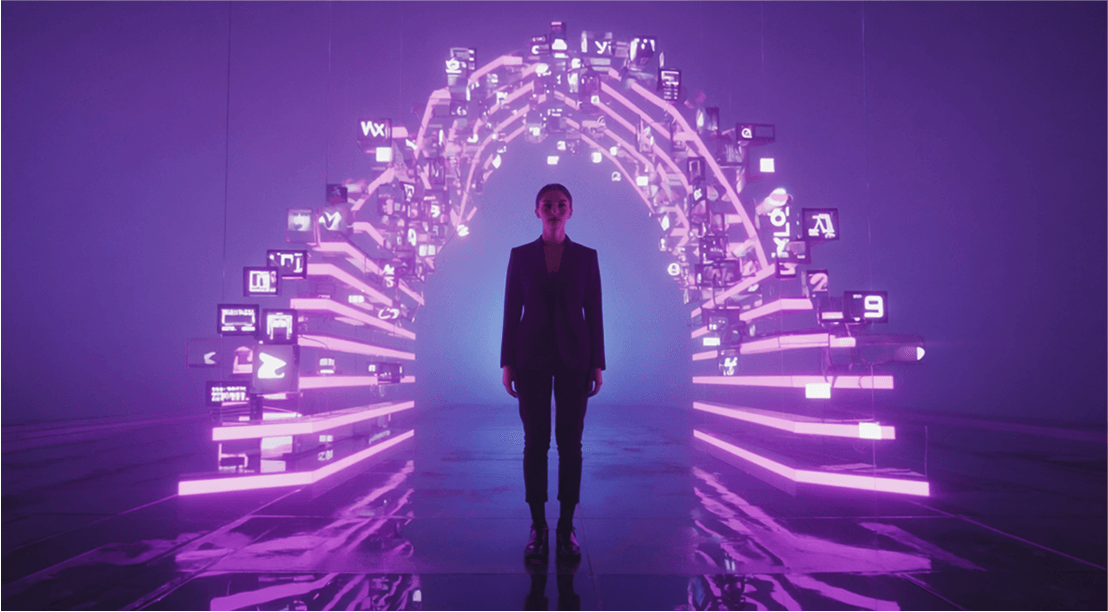 glowing futuristic digital archway