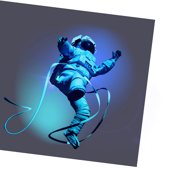Astronaut dancing blue.