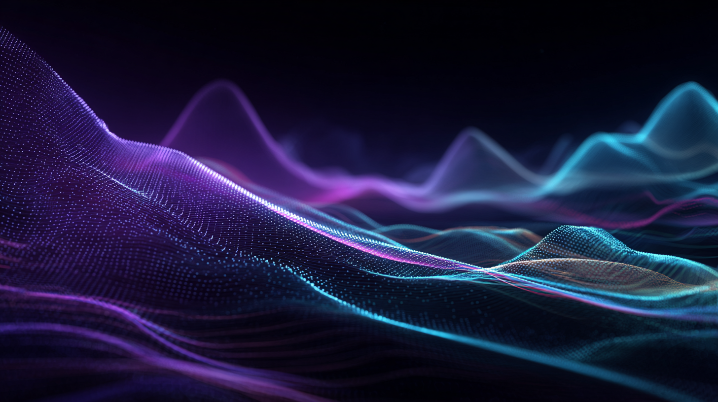 digital sound waves on a dark background